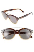 Men's Tom Ford Newman 53mm Polarized Sunglasses - Honey/ Rose Gold/ Green