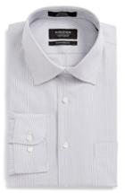 Men's Nordstrom Men's Shop Smartcare(tm) Traditional Fit Stripe Dress Shirt .5 32/33 - Grey