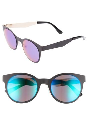Women's Bp. 50mm Mirrored Round Sunglasses - Black/ Blue