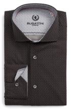 Men's Bugatchi Trim Fit Dot Dress Shirt .5 - Black