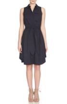 Women's Cynthia Steffe Collared Cotton Blend Fit & Flare Dress - Blue