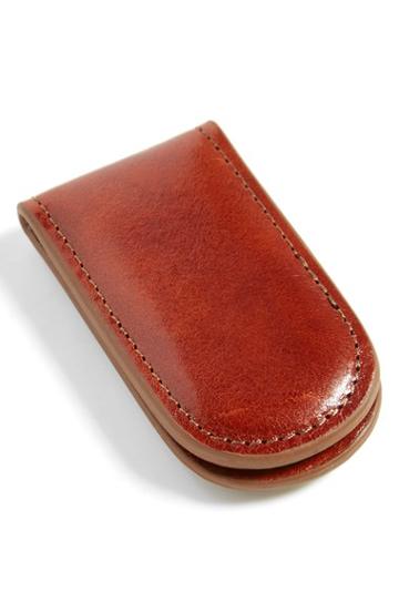 Men's Bosca Leather Money Clip - Brown