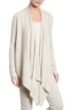 Women's Eileen Fisher Drape Front Wool Cardigan - White