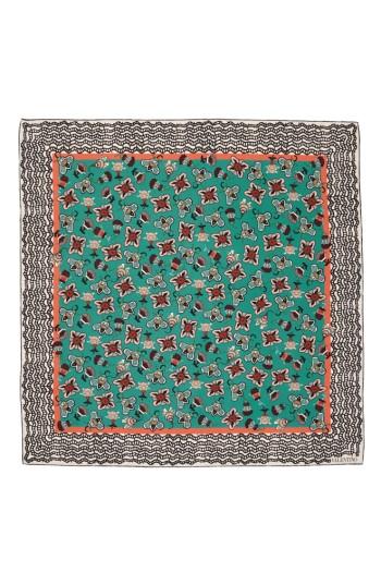 Women's Valentino Pop Flower Silk Scarf, Size - Green