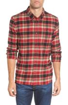 Men's O'neill Redmond Regular Fit Plaid Flannel Shirt, Size - Red