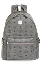 Mcm Small Stark Side Stud Backpack - Grey