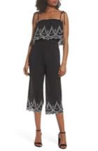 Women's Nsr Lexi Embroidered Crop Jumpsuit - Black