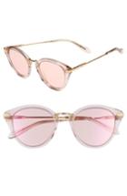 Women's Sonix Quinn 48mm Cat Eye Sunglasses - Mauve Clear/ Pink Mirror