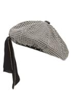 Women's New Friends Colony Houndstooth Studded Beret - Black