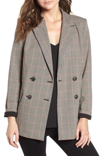 Women's Trouve Menswear Blazer, Size - Brown