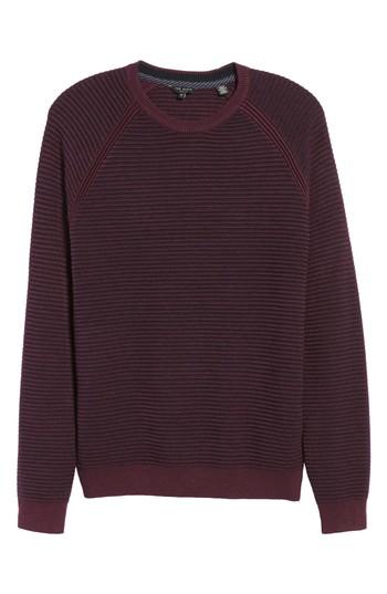 Men's Ted Baker London Cashoo Slim Fit Ribbed Sweatshirt (xl) - Purple