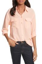 Women's Equipment 'signature' Silk Shirt - Pink