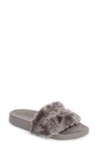 Women's Jslides Samantha Faux Fur Slide .5 M - Grey