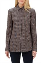 Women's Lafayette 148 New York Scottie Globetrotter Triangles Silk Jacquard Blouse