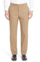 Men's Hart Schaffner Marx Flat Front Solid Stretch Wool Trousers R - Beige