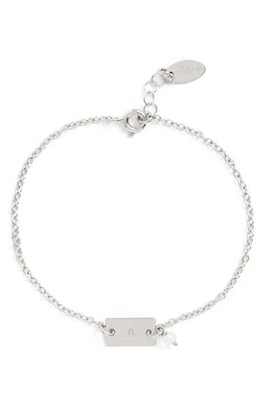 Women's Nashelle Shaka Initial Sterling Silver Bar Bracelet