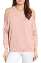 Women's Caslon Cold Shoulder Sweatshirt, Size - Pink