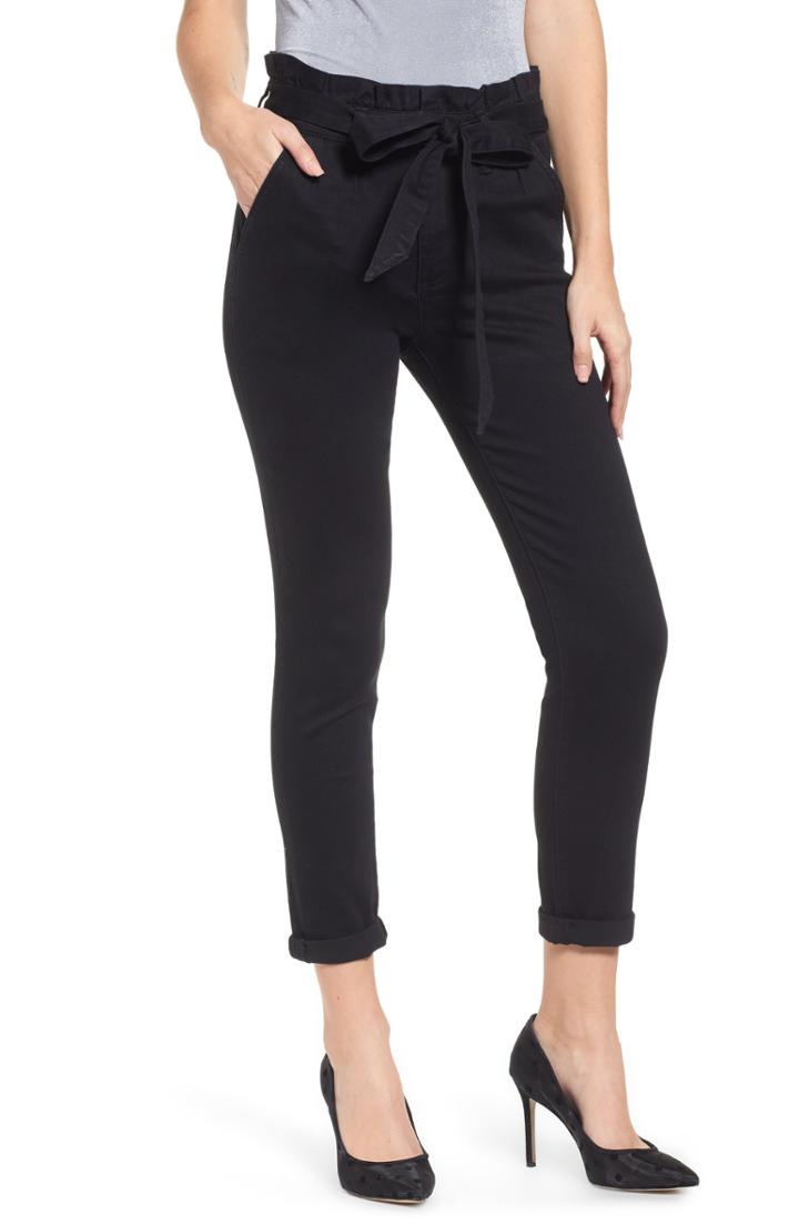 Women's Prosperity Denim Paperbag Waist Skinny Jeans - Black