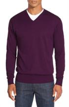 Men's Peter Millar Silk Blend V-neck Sweater - Purple