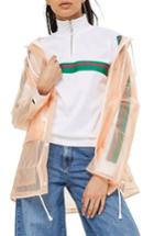 Women's Topshop Frosted Marge Mac Rain Jacket Us (fits Like 0) - Coral