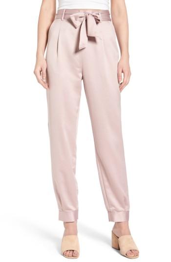 Women's Leith Tie Waist Satin Pants - Pink