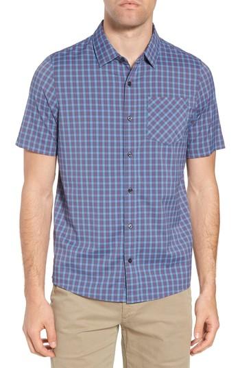 Men's Travis Mathew Smoke Bomb Regular Fit Short Sleeve Sport Shirt - Blue