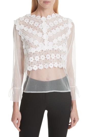 Women's Maje Tulle Lace Top - White