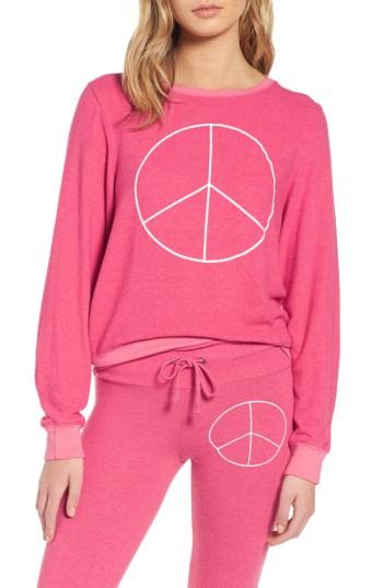 Women's Dream Scene Peace Sweatshirt, Size - Pink