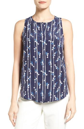 Women's Halogen Button Front Print Tank - Blue