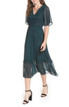 Women's Moon River Leopard Print Smocked Dress - Green