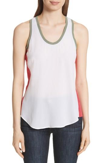 Women's Equipment Mel Colorblock Silk Tank - White