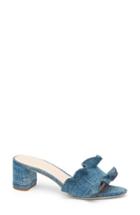 Women's Loeffler Randall Vera Ruffled Slide Sandal .5 M - Blue