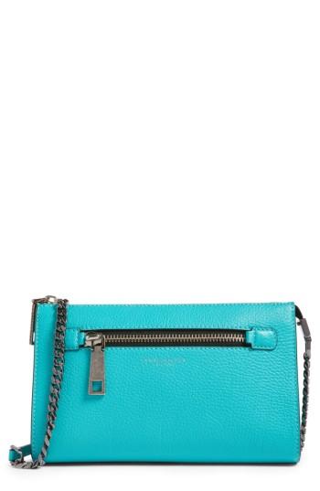 Women's Marc Jacobs Small Gotham Leather Crossbody Wallet - Blue