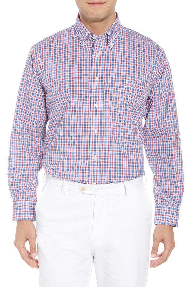 Men's Gitman Tailored Fit Plaid Dress Shirt .5 - 35 - Red