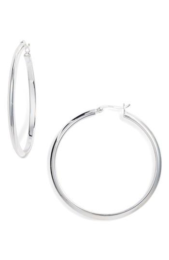 Women's Argento Vivo Flat Edge Hoop Earrings