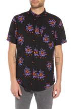Men's The Rail Neon Flower Print Woven Shirt - Black