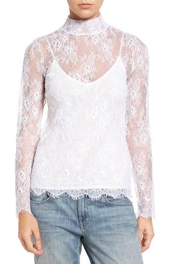 Women's Chelsea28 Sheer Lace Top, Size - White
