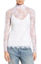 Women's Chelsea28 Sheer Lace Top, Size - White