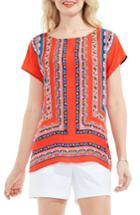 Women's Vince Camuto Havana Geo Cap Sleeve Blouse
