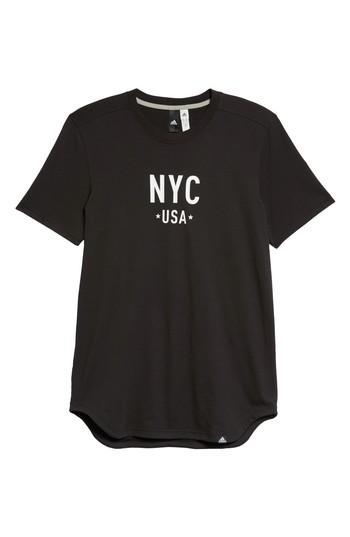 Men's Adidas Elevate Nyc Crweneck T-shirt - Black