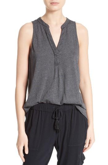 Women's Soft Joie Carley Split Neck Top - Grey
