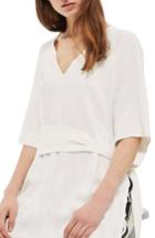 Women's Topshop Belted Kimono Tunic Us (fits Like 0) - Ivory