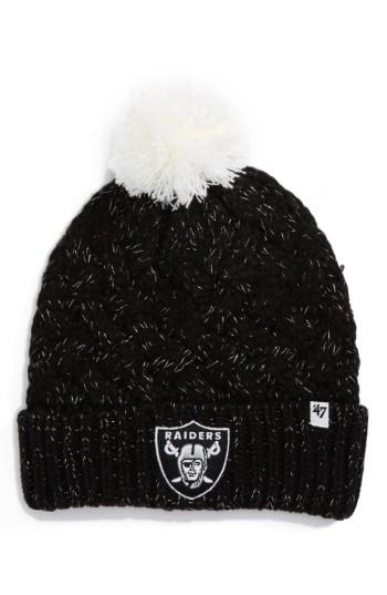 Women's '47 Fiona Oakland Raiders Pom Beanie - Black