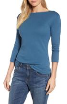 Women's Caslon Three Quarter Sleeve Tee, Size - Blue/green