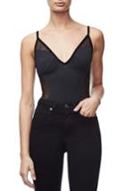 Women's Good Body Mesh Inset Bodysuit - Black