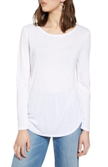 Women's Halogen Shirttail Tee - Ivory