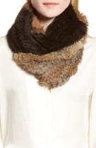 Women's La Fiorentina Genuine Rabbit Fur Infinity Scarf, Size - Brown