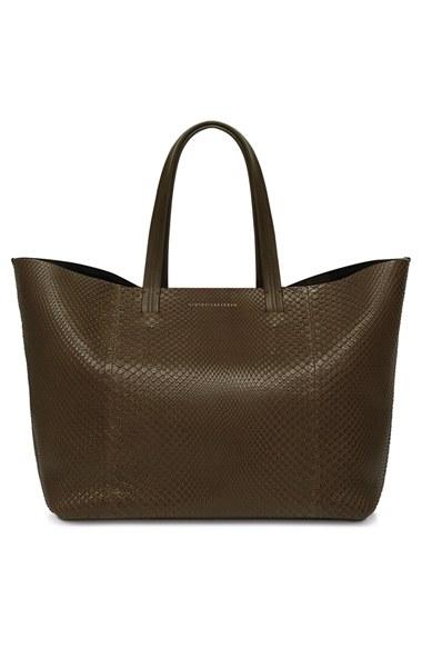 Victoria Beckham Genuine Python New Simple Shopper Tote - Green