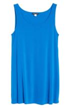 Petite Women's Eileen Fisher Scoop Neck Silk Tunic P - Blue