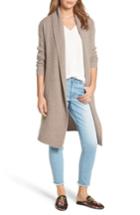 Women's Halogen Long Ribbed Cashmere Cardigan /small - Brown